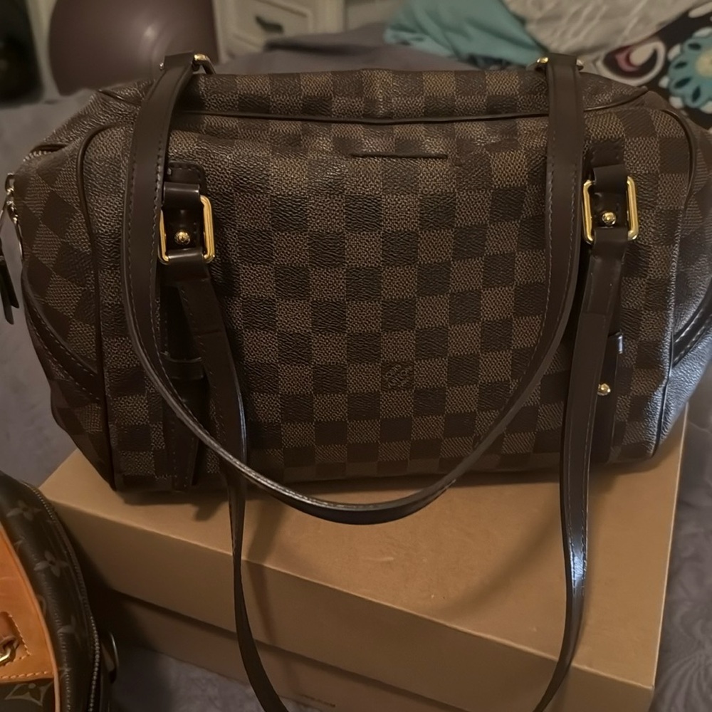 Authentic Louis Vuitton Rivington Damiar Ebene Shoulder Bag